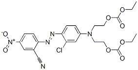 ethyl 5-[3-chloro-4-[(2-cyano-4-nitrophenyl)azo]phenyl]-9-oxo-2,8,10-trioxa-5-azadodecanoate Struktur