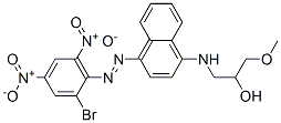 1-[[4-[(2-bromo-4,6-dinitrophenyl)azo]-1-naphthyl]amino]-3-methoxypropan-2-ol Struktur