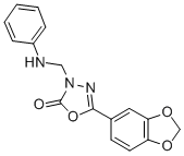 5-(1,3-Benzodioxol-5-yl)-3-((phenylamino)methyl)-1,3,4-oxadiazol-2(3H) -one Struktur