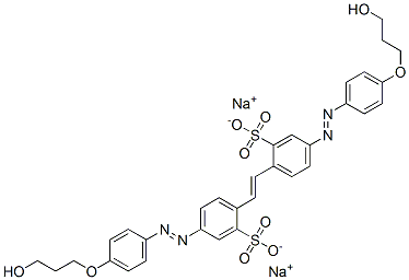 Benzenesulfonic acid, 2,2-(1,2-ethenediyl)bis5-4-(3-hydroxypropoxy)phenylazo-, disodium salt Struktur