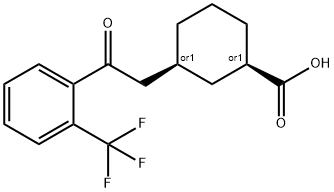 CIS-3-[2-OXO-2-(2-TRIFLUOROMETHYLPHENYL)ETHYL]CYCLOHEXANE-1-CARBOXYLIC ACID Struktur