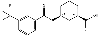 CIS-3-[2-OXO-2-(3-TRIFLUOROMETHYLPHENYL)ETHYL]CYCLOHEXANE-1-CARBOXYLIC ACID Struktur