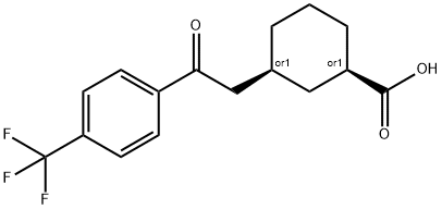 CIS-3-[2-OXO-2-(4-TRIFLUOROMETHYLPHENYL)ETHYL]CYCLOHEXANE-1-CARBOXYLIC ACID Struktur