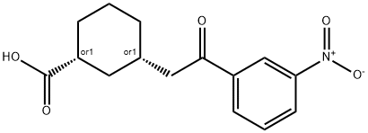 CIS-3-[2-OXO-2-(3-NITROPHENYL)ETHYL]CYCLOHEXANE-1-CARBOXYLIC ACID Struktur