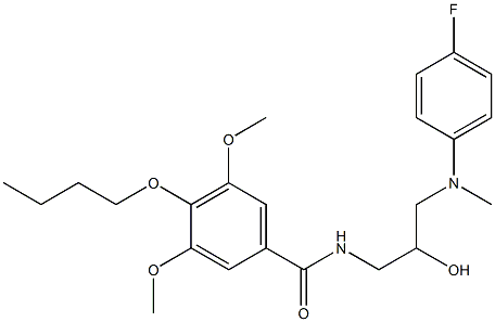 4-Butoxy-3,5-dimethoxy-N-(3-((4-fluorophenyl)methylamino)-2-hydroxypro pyl)benzamide Struktur