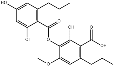 3-[(2,4-Dihydroxy-6-propylbenzoyl)oxy]-2-hydroxy-4-methoxy-6-propylbenzoic acid Struktur