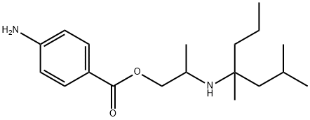 2-(4,6-Dimethylheptan-4-ylamino)propyl=p-aminobenzoate Struktur