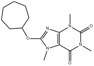 8-Cycloheptyloxy-3,7-dihydro-1,3,7-trimethyl-1H-purine-2,6-dione Struktur