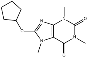 8-Cyclopentyloxy-3,7-dihydro-1,3,7-trimethyl-1H-purine-2,6-dione Struktur