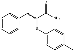 2-(p-Tolylthio)-3-phenylpropenamide Struktur