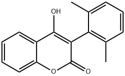 3-(2,6-Dimethylphenyl)-4-hydroxy-2H-1-benzopyran-2-one Struktur