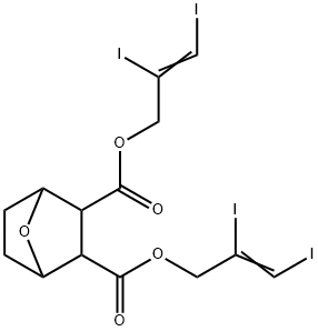 7-Oxabicyclo[2.2.1]heptane-2,3-dicarboxylic acid bis(2,3-diiodoallyl) ester Struktur