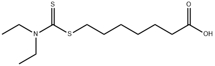 7-[(N,N-Diethylthiocarbamoyl)thio]heptanoic acid Struktur