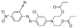 2-[[4-[bis[2-(1-oxopropoxy)ethyl]amino]-2-chlorophenyl]azo]-5-nitrobenzonitrile  Struktur