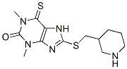 6,7-Dihydro-1,3-dimethyl-8-[(piperidin-3-yl)methylthio]-6-thioxo-1H-purin-2(3H)-one Struktur