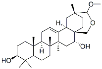 Olean-12-ene-3,16-diol, 28,29-epoxy-29-methoxy-, (3beta,16alpha,20beta )- Struktur