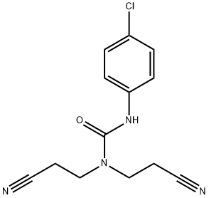 3-(4-chlorophenyl)-1,1-bis(2-cyanoethyl)urea Struktur