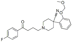 1-[4-(4-fluorophenyl)-4-oxo-butyl]-4-[2-(methoxymethoxy)phenyl]piperid ine-4-carbonitrile Struktur