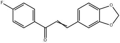 3-benzo[1,3]dioxol-5-yl-1-(4-fluorophenyl)prop-2-en-1-one Struktur