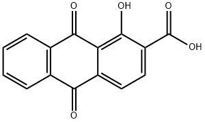 1-Hydroxy-2-carboxyanthraquinone Struktur