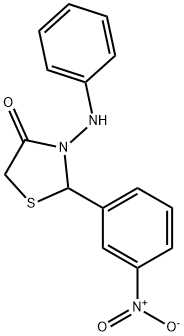 3-anilino-2-(3-nitrophenyl)thiazolidin-4-one Struktur