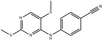 4-[[2,5-bis(methylsulfanyl)pyrimidin-4-yl]amino]benzonitrile Struktur