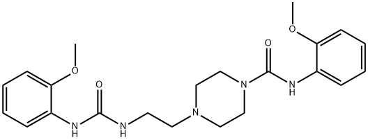 N-(2-methoxyphenyl)-4-[2-[(2-methoxyphenyl)carbamoylamino]ethyl]pipera zine-1-carboxamide Struktur