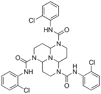 Dodecahydro-N,N',N''-tris(o-chlorophenyl)-1,4,7,9b-tetraazaphenalene-1,4,7-tricarboxamide Struktur