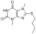 8-(Butylthio)-3,7-dimethyl-1H-purine-2,6(3H,7H)-dione Struktur