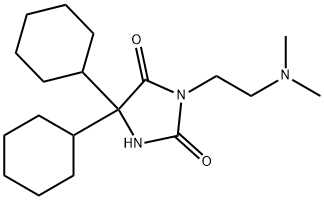 5,5-Dicyclohexyl-3-[2-(dimethylamino)ethyl]hydantoin Struktur