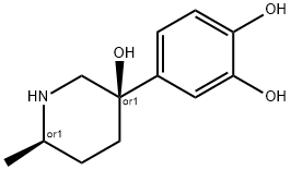 1,2-Benzenediol, 4-(3-hydroxy-6-methyl-3-piperidinyl)-, cis- (9CI) Struktur