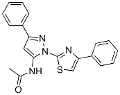 N-[5-phenyl-2-(4-phenyl-1,3-thiazol-2-yl)pyrazol-3-yl]acetamide Struktur