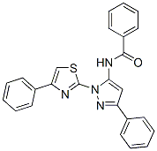 N-[5-phenyl-2-(4-phenyl-1,3-thiazol-2-yl)pyrazol-3-yl]benzamide Struktur