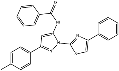 N-[5-(4-methylphenyl)-2-(4-phenyl-1,3-thiazol-2-yl)pyrazol-3-yl]benzam ide Struktur