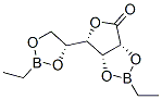 2-O,3-O:5-O,6-O-Bis(ethylboranediyl)-D-gulonic acid 1,4-lactone Struktur