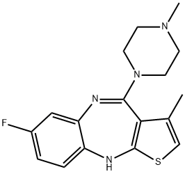 7-Fluoro-3-methyl-4-(4-methyl-1-piperazinyl)-10H-thieno(2,3-b)(1,5)ben zodiazepine Struktur