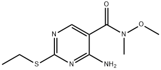 5-PyriMidinecarboxaMide, 4-aMino-2-(ethylthio)-N-Methoxy-N-Methyl- Struktur