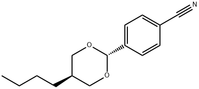 trans-4-(5-Butyl-1,3-dioxane-2-yl)benzenenitril Struktur