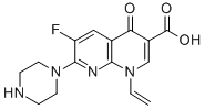 6-Fluoro-1,4-dihydro-4-oxo-7-(1-piperazinyl)-1-vinyl-1,8-naphthyridine -3-carboxylic acid Struktur