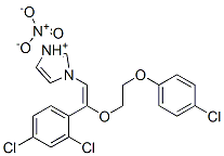 1-[2-[2-(4-chlorophenoxy)ethoxy]-2-(2,4-dichlorophenyl)vinyl]-1H-imidazolium nitrate Struktur