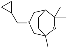 3-(Cyclopropylmethyl)-5,7,7-trimethyl-6-oxa-3-azabicyclo(3.2.2)nonane Struktur