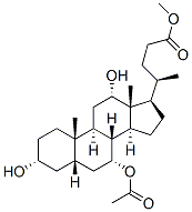 methyl (3alpha,5beta,7alpha,12alpha)-7-acetoxy-3,12-dihydroxycholan-24-oate  Struktur