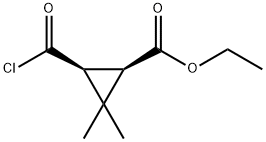 Cyclopropanecarboxylic acid, 3-(chlorocarbonyl)-2,2-dimethyl-, ethyl ester, cis- (9CI) Struktur