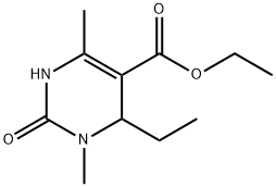 5-Pyrimidinecarboxylicacid,6-ethyl-1,2,3,6-tetrahydro-1,4-dimethyl-2-oxo-,ethylester(9CI) Struktur