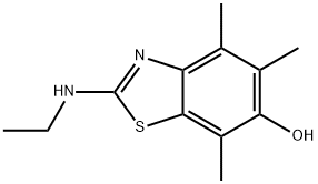 6-Benzothiazolol,  2-(ethylamino)-4,5,7-trimethyl- Struktur