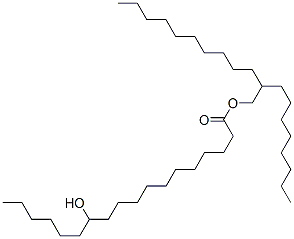 Octadecanoic acid, 12-hydroxy-, 2-octyldodecyl ester Struktur