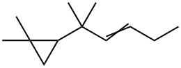 2-(1,1-Dimethyl-2-pentenyl)-1,1-dimethylcyclopropane Struktur