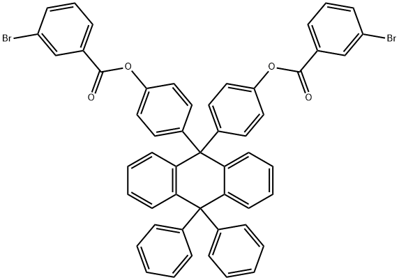 [4-[9-[4-(3-bromobenzoyl)oxyphenyl]-10,10-diphenyl-anthracen-9-yl]phenyl] 3-bromobenzoate Struktur