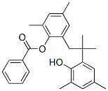 2-[1-[2-(benzoyloxy)-3,5-dimethylphenyl]-2-isobutyl]-4,6-xylenol Struktur