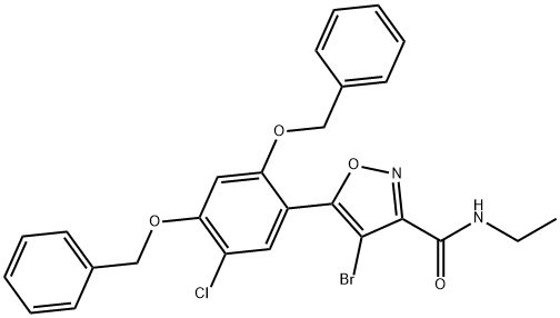 3-IsoxazolecarboxaMide, 4-broMo-5-[5-chloro-2,4-bis(phenylMethoxy)phenyl]-N-ethyl- Struktur